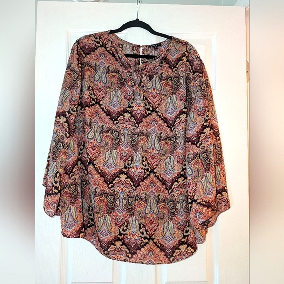 Sami & Jo Tops - Vibrant Sami & Jo Multicolor Paisley Flowy Boho Blouse